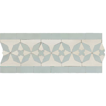 Mosaic House Moroccan tile Diamond 30-1 White,   celadon, celadon, green   solid zellige, mosaic, zellij, border, glaze, classic 